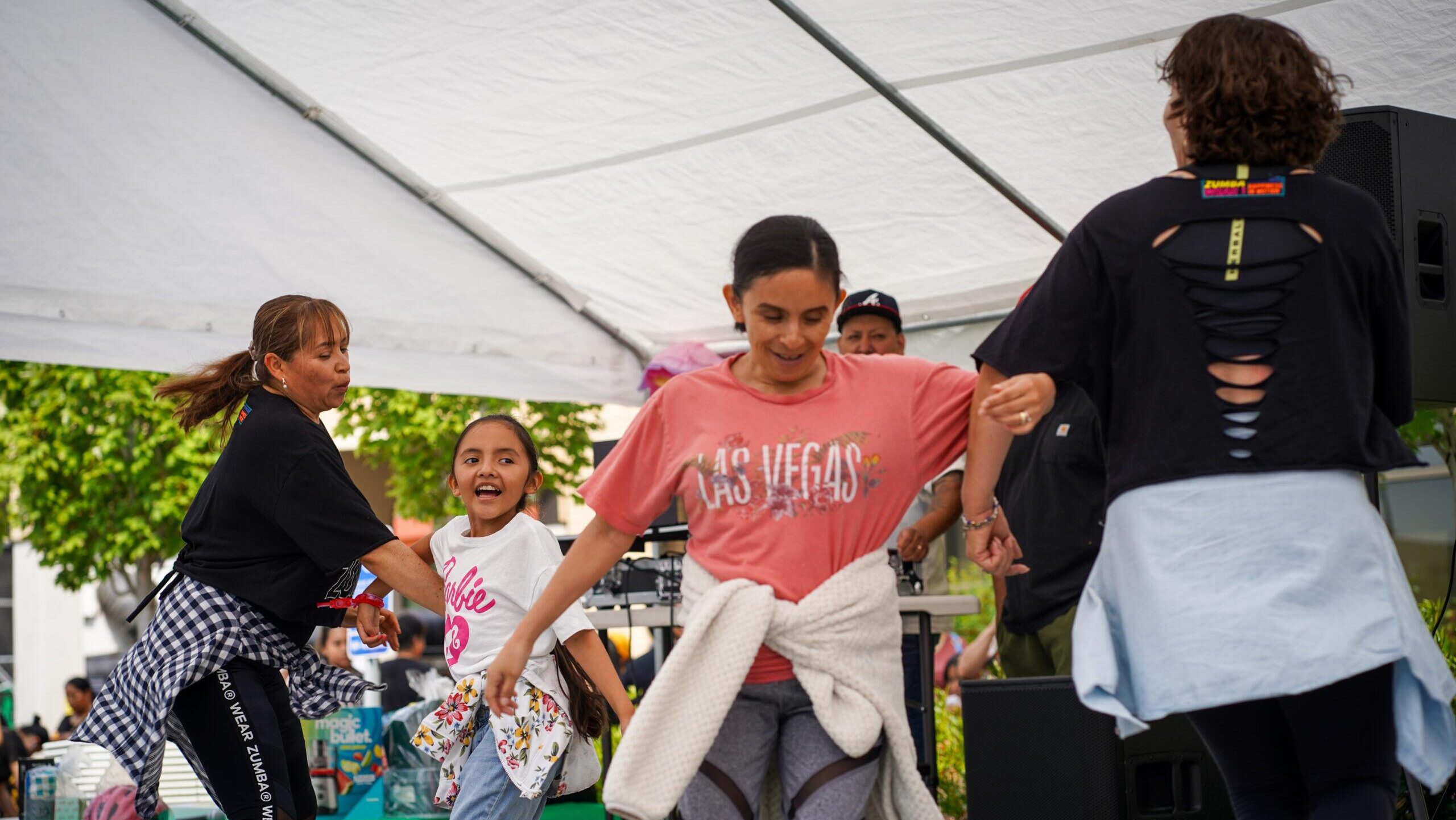 Group of women in a circle dancing
