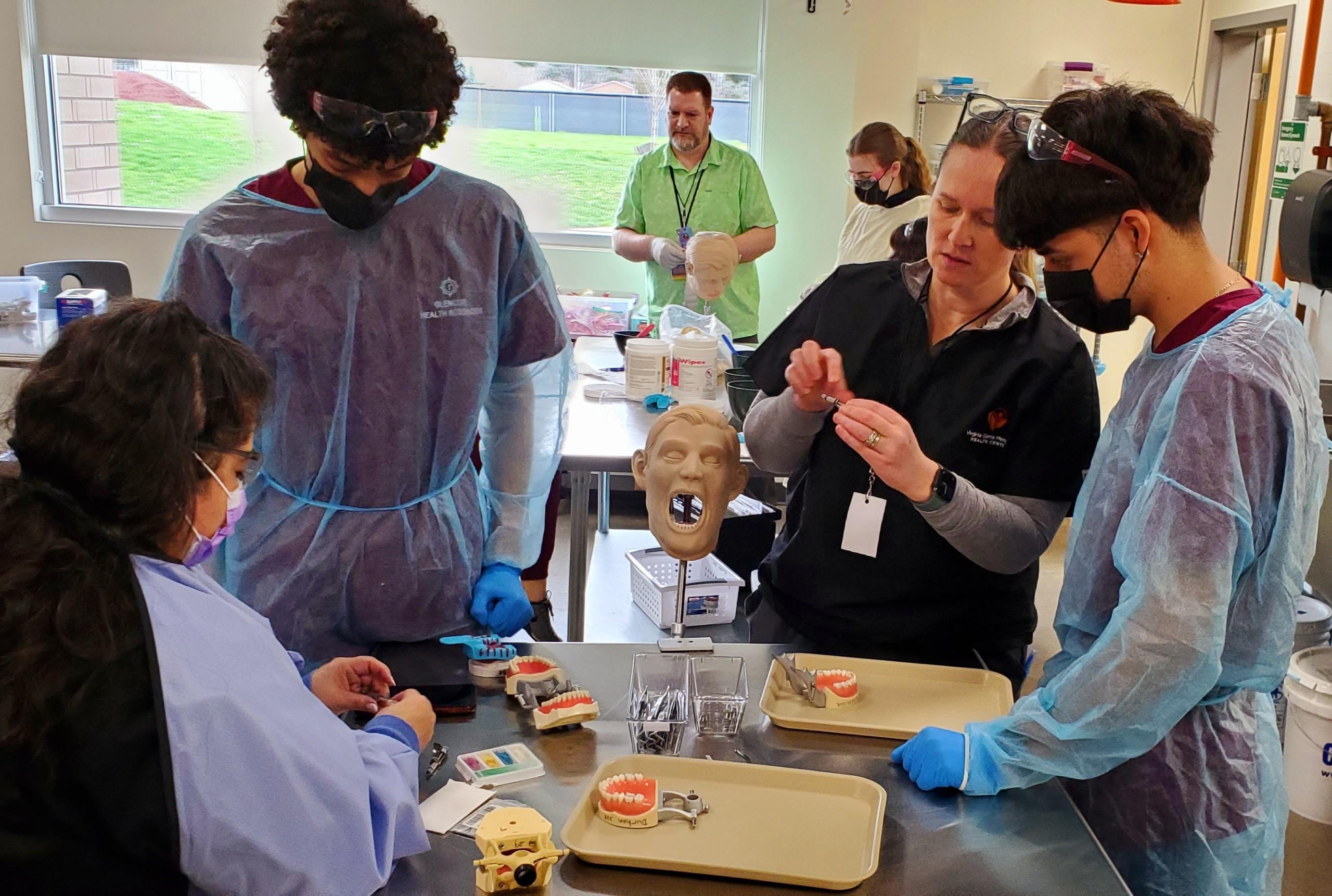 Medical professionals being trained