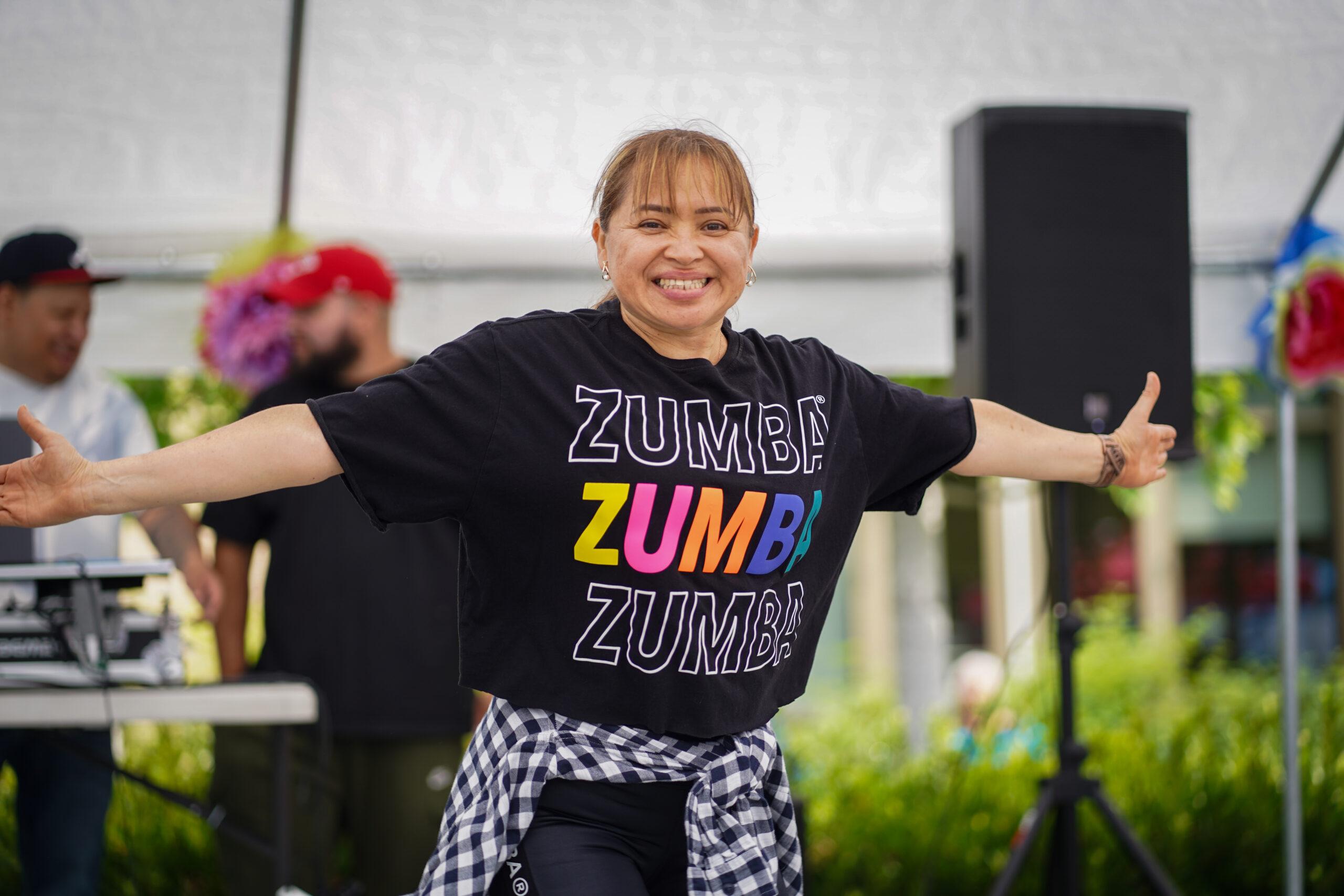 woman doing zumba