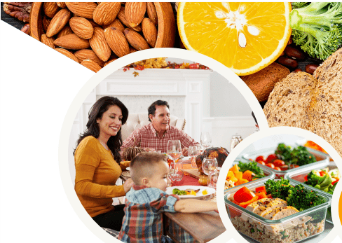 Family sitting together around the table.