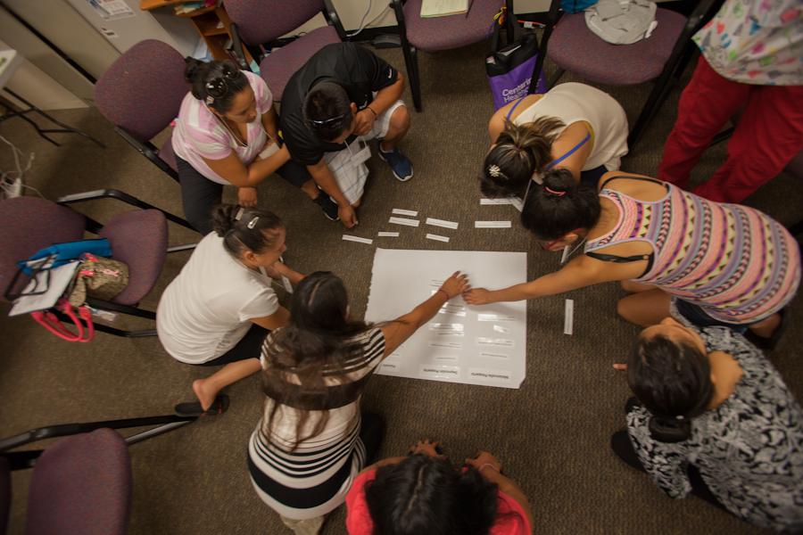 group of women doing an activity together